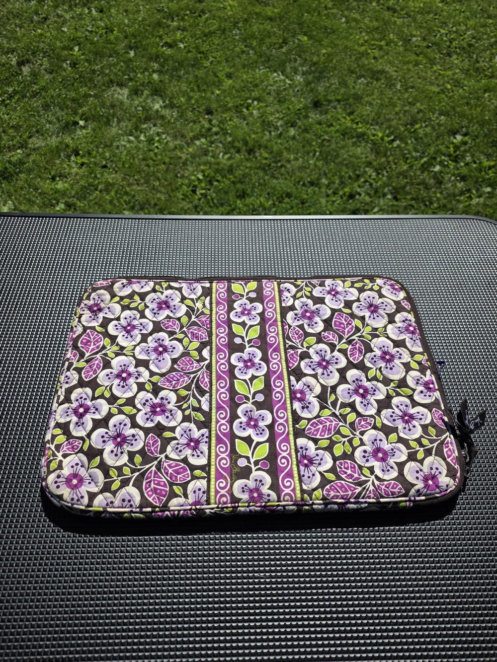Vera Bradley Quilted Floral Tablet Sleeve in Purple & Green